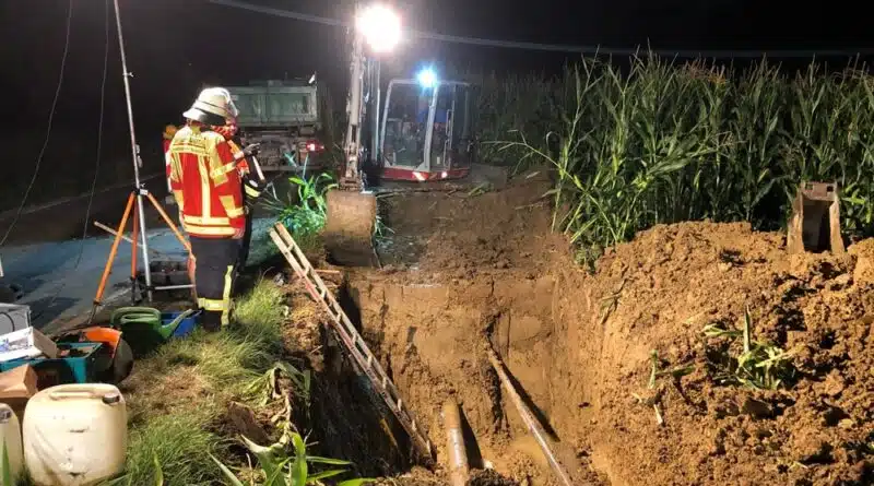 Ein Wasserrohrbruch schnitt am 19. August 2020 mehrere Ortsteile der Gemeinde Deggenhausertal vom Wasser ab.