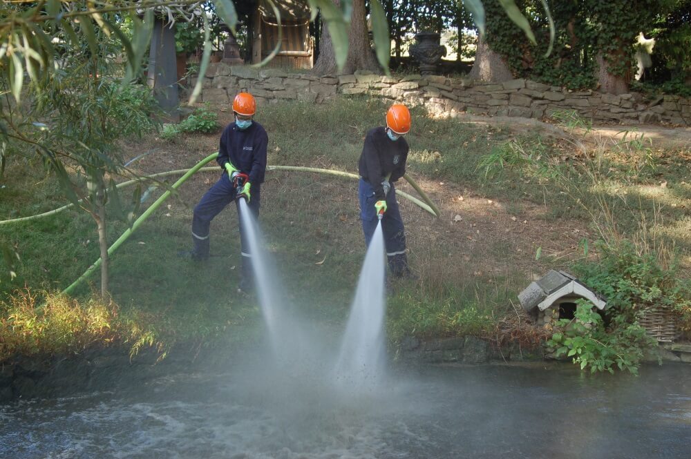 Allein bis zum Abend des 19. September flossen mehrere hunderttausend Liter Wasser durch die Schläuche.