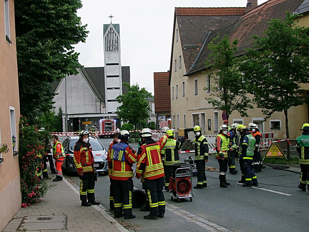 Bei Erdarbeiten wurde am Vormittag des 22. Juni 2021 eine Gasleitung im Eckentaler Ortsteil Forth beschädigt.