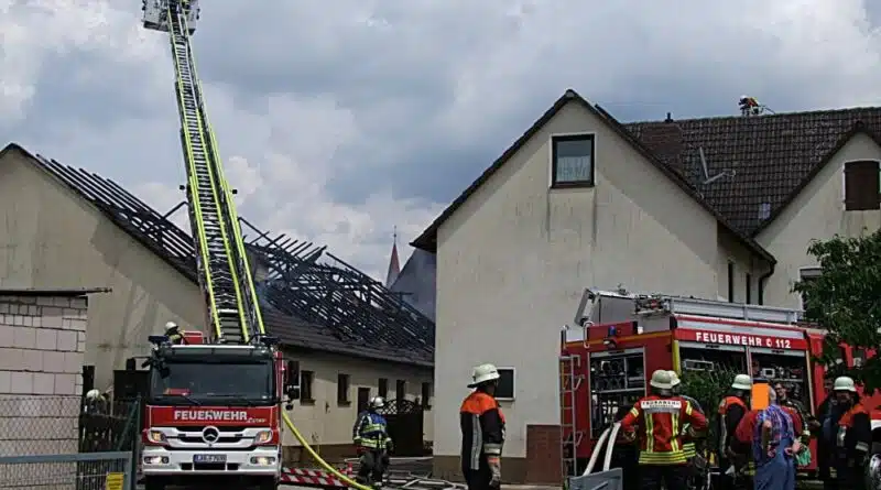 Am Nachmittag des 12. Juni 2021 sorgte die Wasserversorgung bei einem Scheunenbrand in Schönberg für Probleme.