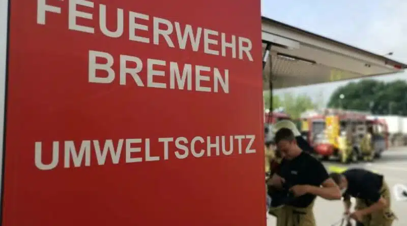 Verschiedene Gefahrstoffe traten am Morgen des 5. Juli 2021 im Güter-Verkehrs-Zentrum Bremen aus.