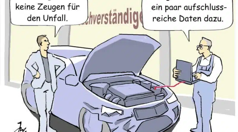 Daten aus Fahrzeugen sind bei der Unfallrekonstruktion hilfreich.