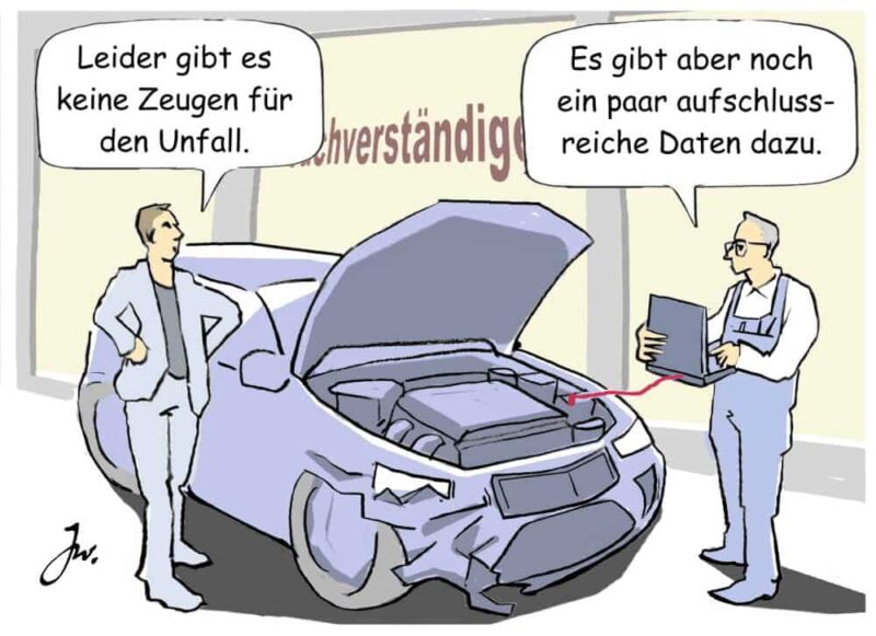 Daten aus Fahrzeugen sind bei der Unfallrekonstruktion hilfreich.