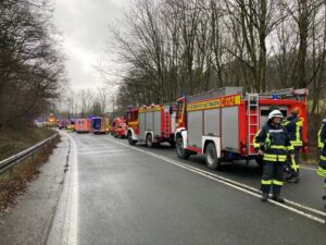 Großaufgebot an EInsatzfahrzeugen