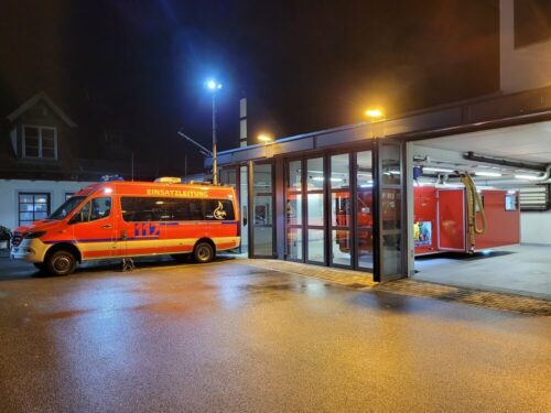 Lagezentrum der Feuerwehr Ravensburg zum Abarbeiten der Einsätze bei Tief Ronson.