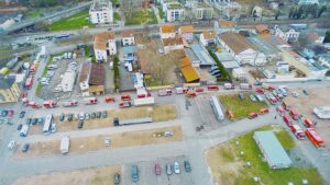 Anfahrt der EInsatzfahrzeuge
